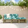 Image de vidaXL Salon de jardin 3 pcs avec coussins - Bois de pin imprégné