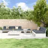 Image de vidaXL Salon jardin 6 pcs - Blanc