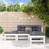 Image de VidaXL Salon de jardin 4 pcs - Blanc bois de pin massif