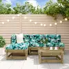 Image de vidaXL Salon de jardin 5 pcs - Bois de Pin Imprégné