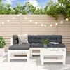 Image de VIDAXL Salon de jardin 5 pcs bois pin blanc