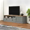 Image de VIDAXL vidaXL Meuble TV VIGO - Gris 156x40x40 cm
