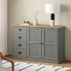 Image de vidaXL Buffet VIGO gris 113x40x75 cm