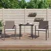 Image de vidaXL Ensemble à manger de jardin 3 pcs avec coussins - Noir/Marron