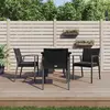 Image de vidaXL Ensemble à manger de jardin 5 pcs coussins résine tressée acier