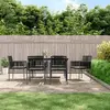 Image de VidaXL Ensemble à manger de jardin 7 pcs - Noir
