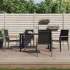Image de vidaXL Chaises de jardin (Lot de 4) - Noir - Textilène