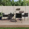 Image de vidaXL Chaises de jardin - Lot de 4 noir 54x61x83 cm rotin