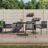 Image de vidaXL Chaises de jardin et coussins - Lot de 4 - Noir