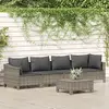 Image de VidaXL Salon de jardin 5 pcs - Gris résine tressée
