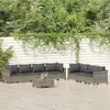 Image de vidaXL Salon de jardin 8 pcs résine tressée gris
