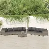 Image de vidaXL Salon de jardin 9 pcs en résine tressée gris