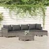 Image de vidaXL Salon de jardin 6 pcs avec coussins - Gris