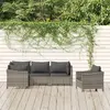 Image de vidaXL Salon de jardin 5 pcs - Gris