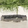 Image de vidaXL Salon de jardin 8 pcs - Résine tressée gris