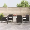 Image de vidaXL Ensemble à manger 5 pcs - Résine tressée