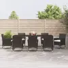 Image de vidaXL Ensemble à Manger Jardin 9 Pièces - Résine Tressée Noir