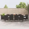 Image de vidaXL Ensemble à manger de jardin 11 pcs - Noir