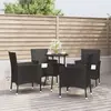 Image de vidaXL Ensemble de Bistro de Jardin 5 pcs - Noir