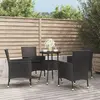 Image de vidaXL Ensemble de bistro de jardin 5 pièces - Noir