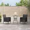 Image de vidaXL Ensemble de bistro de jardin 3 pcs noir
