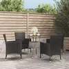 Image de vidaXL Ensemble de bistro - Noir poly rotin