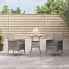 Image de vidaXL Ensemble de bistro de jardin 3 pcs Gris Poly rotin