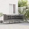 Image de vidaXL Salon de jardin - 3 pcs - Résine tressée Gris