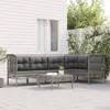 Image de vidaXL Salon de jardin 6 pcs - Résine tressée Gris