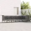 Image de VidaXL Salon de jardin 6 pcs - Résine tressée gris