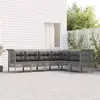 Image de vidaXL Salon de jardin 6 pcs - Gris
