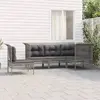 Image de VIDAXL Salon de jardin 5 pcs avec coussins - Gris résine tressée
