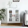 Image de vidaXL Buffet Blanc brillant bois d'ingénierie