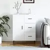 Image de vidaXL Buffet Blanc Pieds Métal