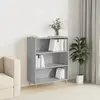 Image de vidaXL Bibliothèque gris béton bois d'ingénierie métal