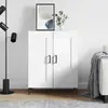 Image de vidaXL Buffet blanc brillant 90 cm