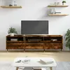 Image de vidaXL Meuble TV chêne fumé 150x30x44,5 cm bois d'ingénierie