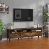 Image de vidaXL Meuble TV Chêne fumé 150x30x44,5 cm