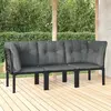 Image de vidaXL Salon de jardin 3 pcs - Noir et Gris Résine tressée