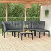 Image de vidaXL Salon de jardin 6 pcs - Noir et Gris