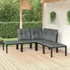 Image de vidaXL Salon de Jardin 5 pcs - Résine Tressée Noir/Gris