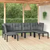 Image de vidaXL Salon de jardin 6 pcs noir et gris