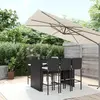 Image de vidaXL Ensemble de bar de jardin 7 pcs avec coussins noir