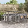 Image de vidaXL Ensemble de bar de jardin 11 pcs Résine tressée - Gris