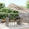 Image de vidaXL Ensemble de bar jardin 9 pcs - Gris rotin/acacia