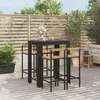 Image de vidaXL Ensemble de bar jardin 5 pcs Résine tressée - Noir