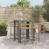 Image de vidaXL Ensemble de bar jardin 5 pcs - Gris