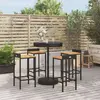 Image de Ensemble bar jardin vidaXL 5 pcs noir rotin