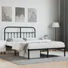 Image de vidaXL Cadre de lit métal sans matelas avec tête de lit noir 140x190cm