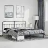 Image de vidaXL Cadre de lit métal sans matelas avec tête de lit noir 183x213cm